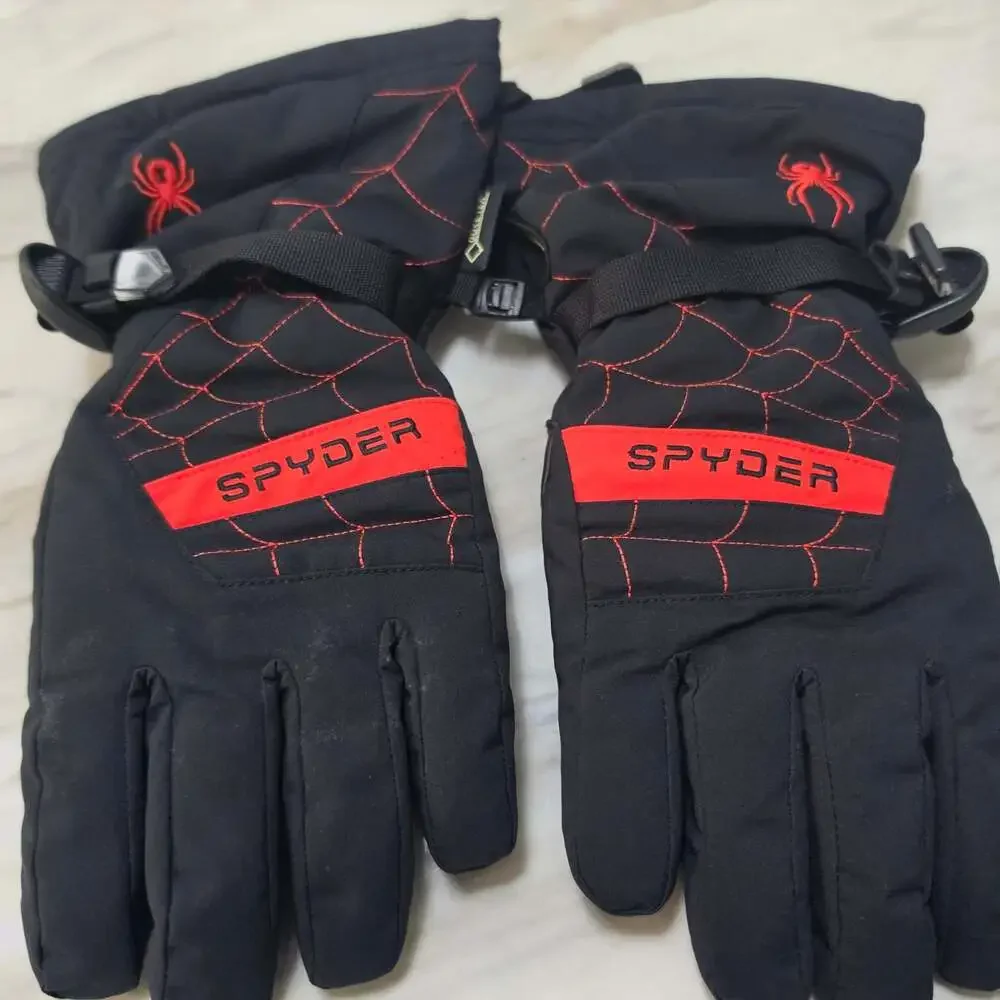 Spyder Overweb Black and Red Ski Gloves GORE-TEX Youth